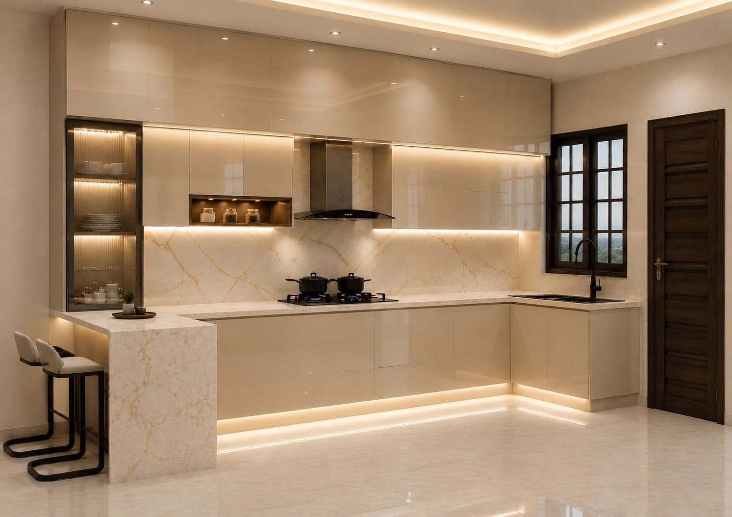 Luxury Marble Island Kitchen
