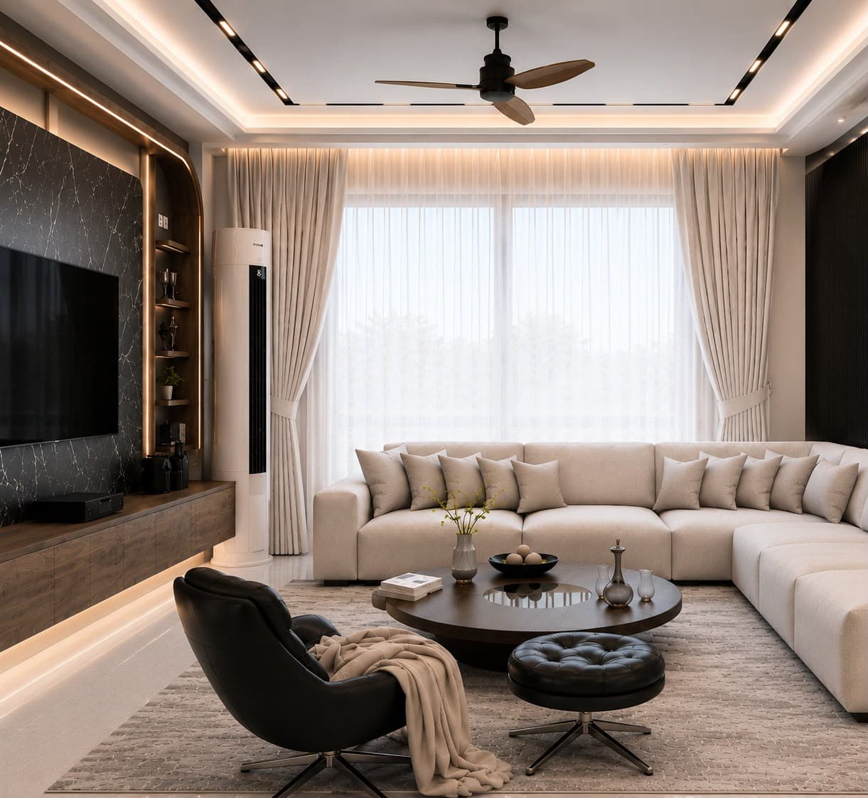 Warm Contemporary Living Lounge