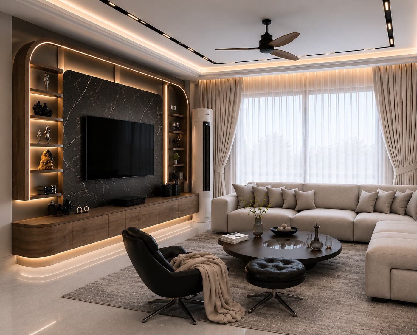 Luxury Marble Media Lounge